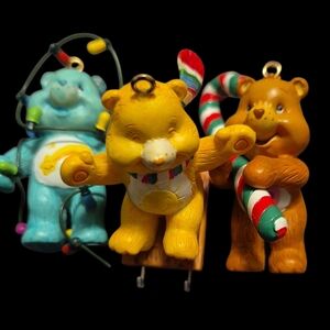 Care Bears Holiday Christmas Ornament Set of 3  Preowned